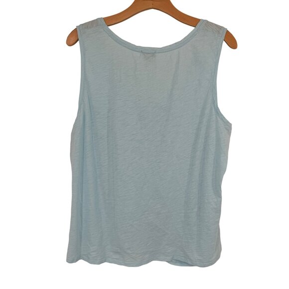 Talbots Light Blue Sleeveless Ruched Women's Tank Top size 3X  cotton - Picture 7 of 8